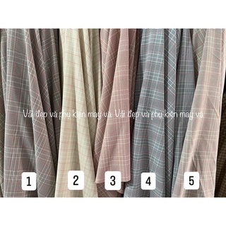 Vải đẹp TUYTSI kẻ may váy vest quần công sở