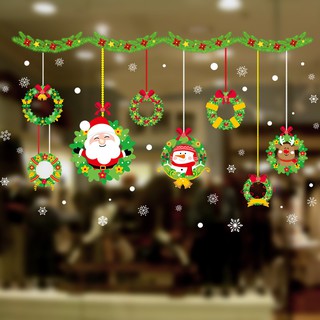 Decal dây thả vòng nguyệt quế noel