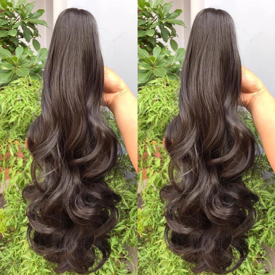 Tóc giả ngoạm đuôi tóc xoăn sóng dài 50cm. Mã N41