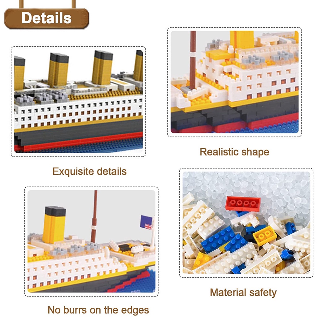 Bộ Đồ Chơi Lắp Ghép Tàu Titanic Gồm 1860 Mảnh Ghép Dành Cho Trẻ Em