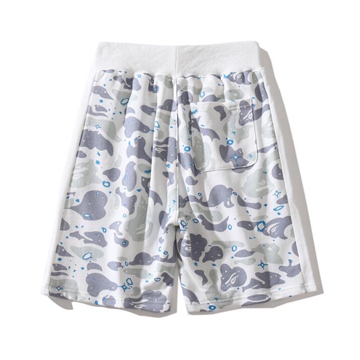 Bape thời trang in cotton unisex quần short giản dị