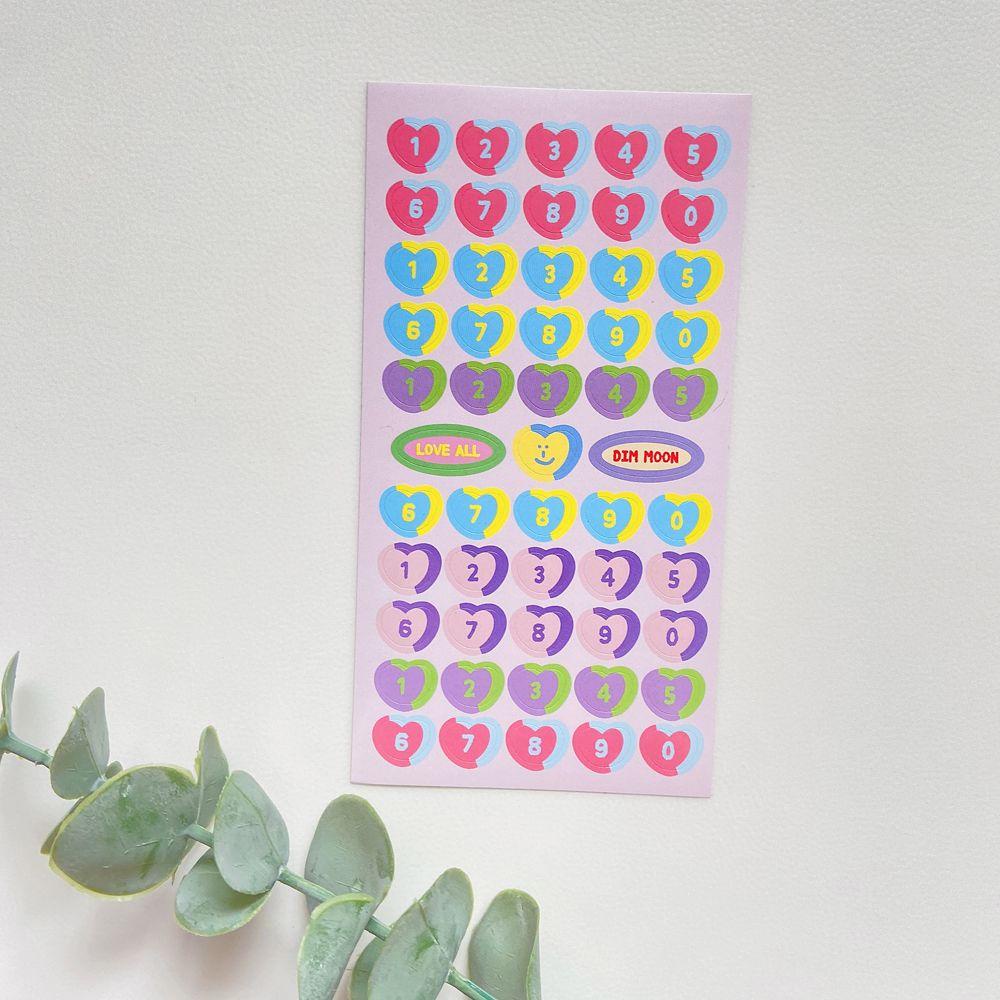 Sticker Dán Trang Trí Sổ Tay Nhật Ký Hình Trái Tim Chữ Cái