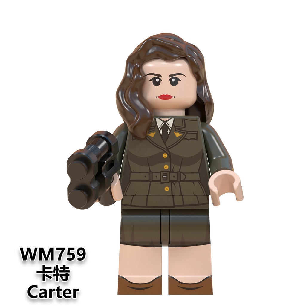 Minifigures Nhân vật Marvel MCU Captain America Carter Howard Stark Hawkeye Black Panther Shuri Gamora WM6068