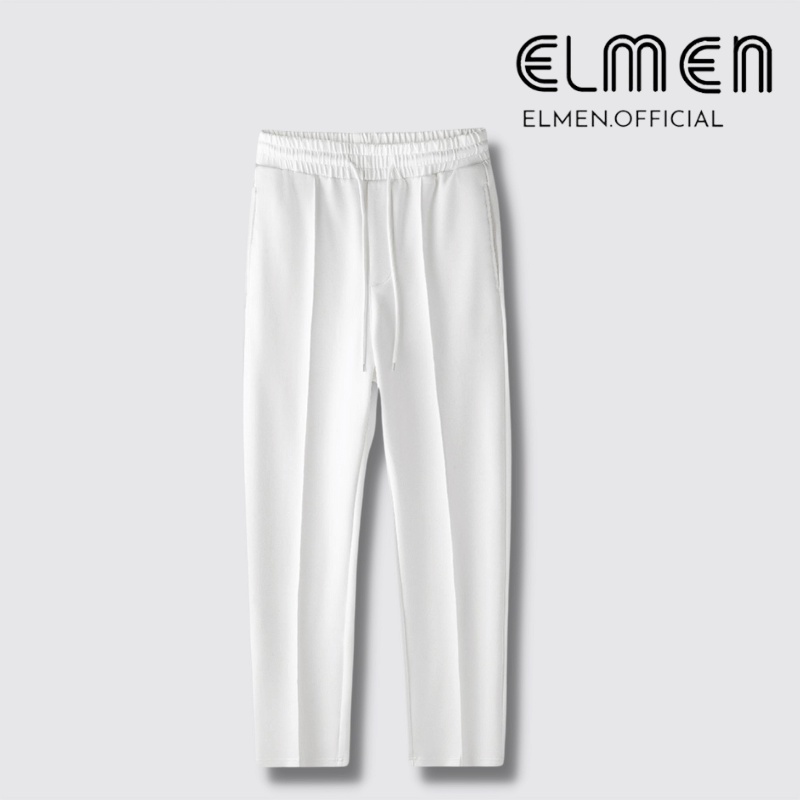 Quần Dài Ống Rộng Unisex Elmen Vải Da Cá Trơn Phong Cách Hàn Quốc, Quần dài nỉ trơn mát mẻ