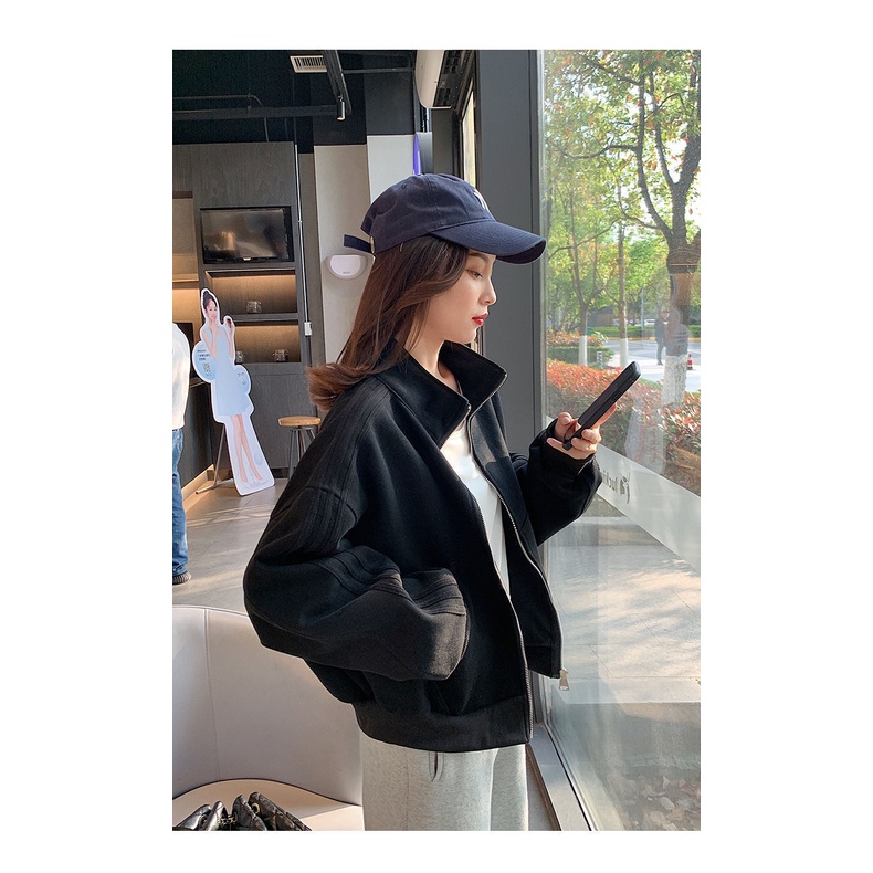 Áo khoác bóng chày cổ đứng thời trang thu đông dành cho nữ