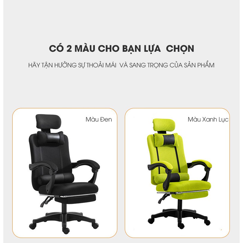 Ghế xoay văn phòng - gaming thiết kế hiện đại nghiêng góc 155 độ (Có để chân thoải mái hoặc không có)