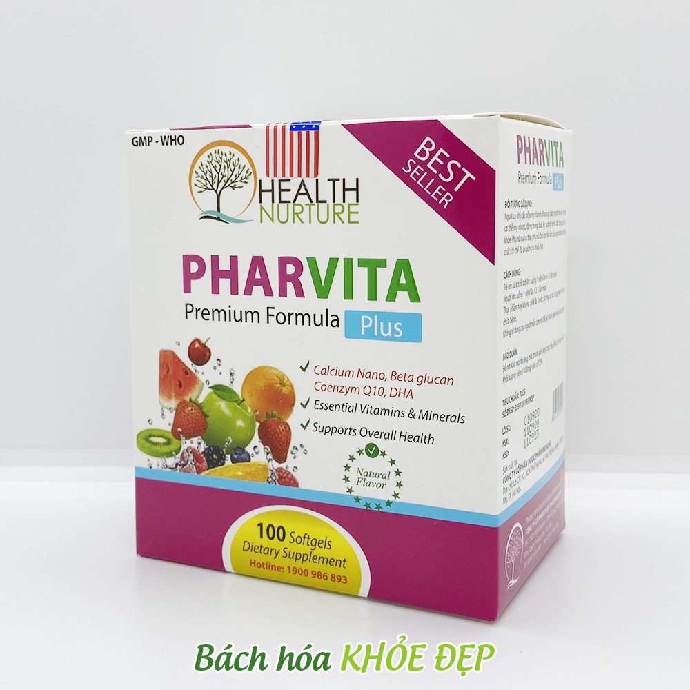 Vitamin tổng hợp Pharvita Plus bồi bổ cơ thể, tăng sức đề kháng - 100 viên [Pharvita Plus vỉ trắng 100 viên]