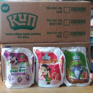 com bo 4 túi sữa kun 110 ml đủ vị