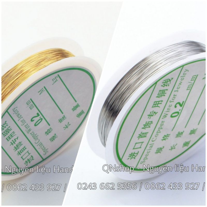 Dây kẽm vàng bạc 0.2 - 1mm, hạt trai các cỡ...
