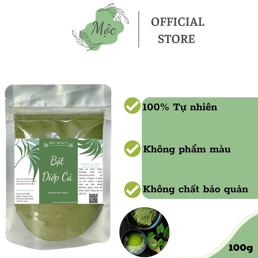 1kg bột diếp cá nguyên chất xanh mịn