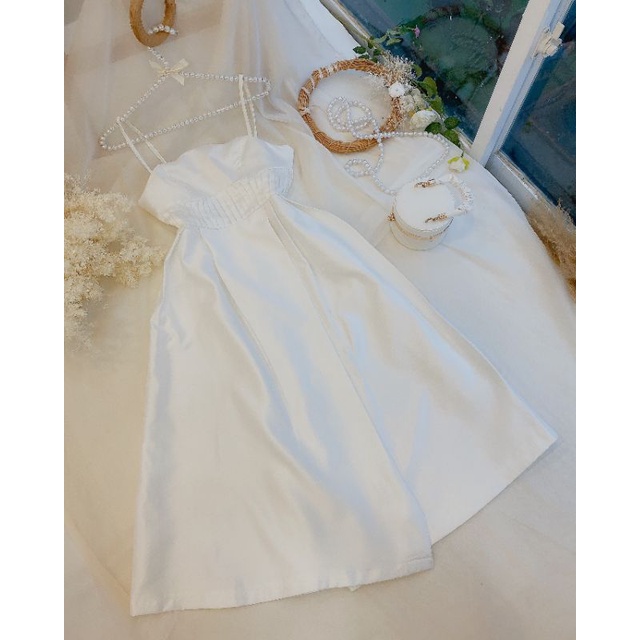 Đầm dự tiệc 2 dây xếp li eo Jolie Dress