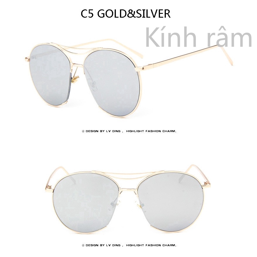 Kính mát gọng tròn phong cách vintage thời trang cho nữ