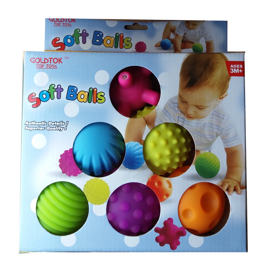 Set 6 bóng giác quan kích thích thị giác, xúc giác và thính giác cho bé