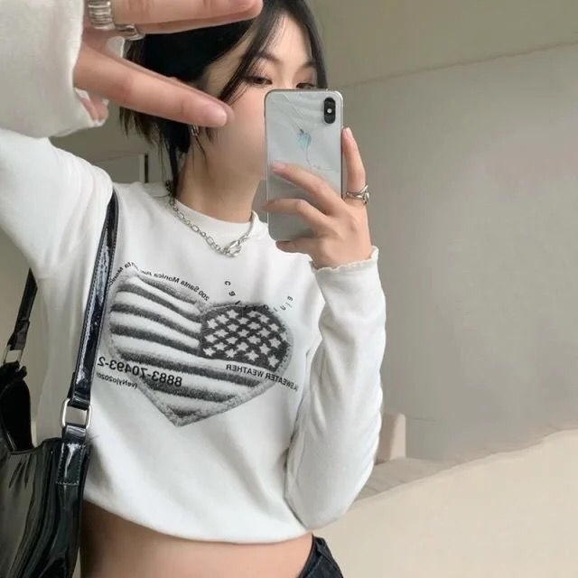 Áo Croptop Tay Dài Thiết Kế Ôm Sát Tôn Dáng COZOK