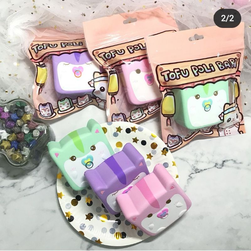 Đồ chơi bóp mềm Squishy chính hãng Popular Poli Đậu Hũ