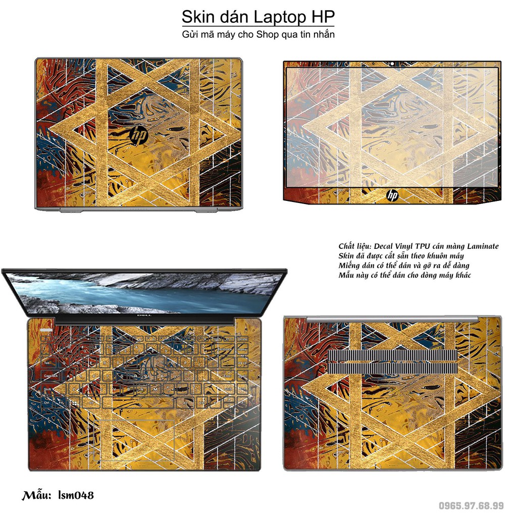 Skin dán Laptop HP in hình Tấm Khiên David - lsm048 (inbox mã máy cho Shop)