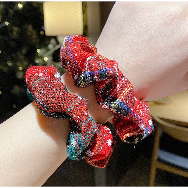 Cột tóc scrunchies noen giáng sinh hoa tuyết S62