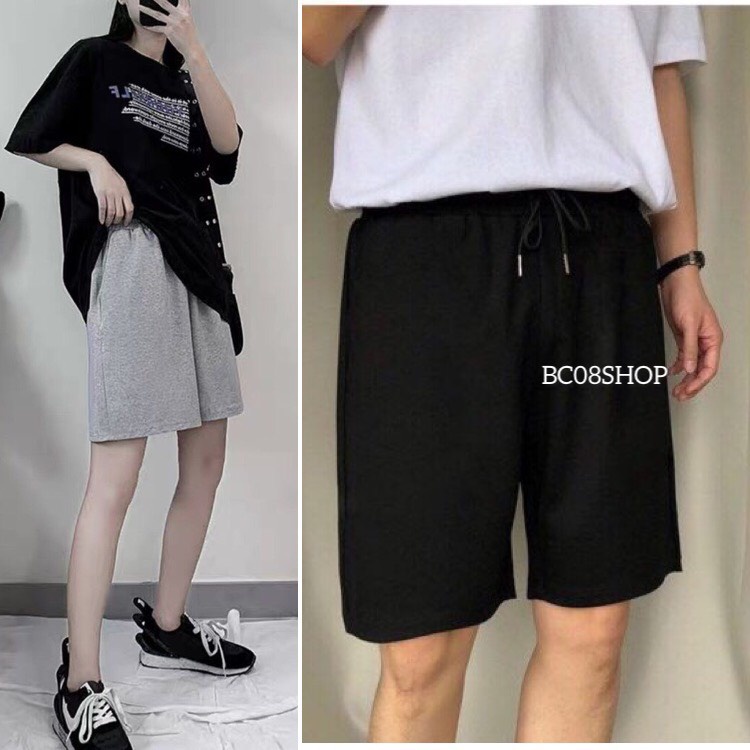 [Mã FAMARAL2 giảm 10K đơn 50K] Quần Short Trơn Unisex màu Đen chất Thun phù hợp cho mùa Hè Năng Động BC026