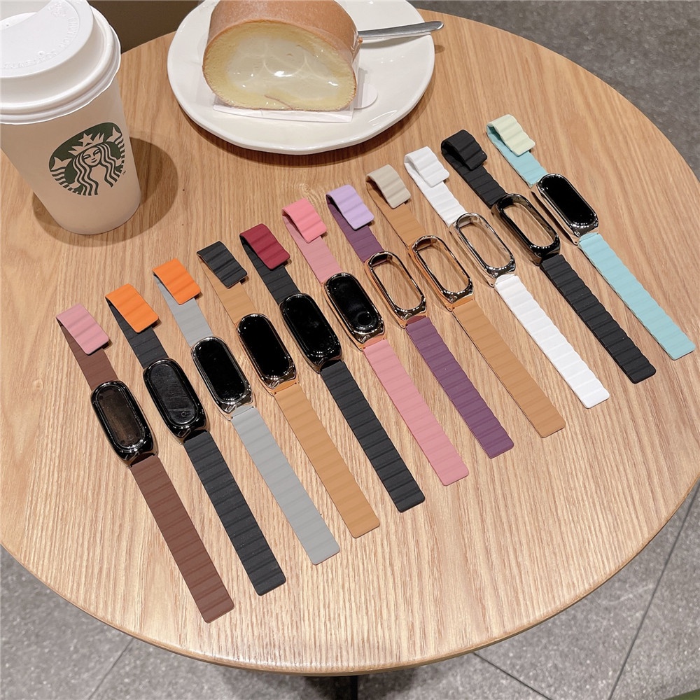 Dây Đeo Silicone Khóa Nam Châm Cho Đồng Hồ Thông Minh Xiaomi Mi Band 6/5/4/3