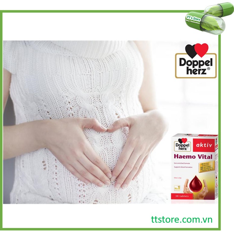 Aktiv Haemo Vital DoppelHerz (Hộp 30 viên) - Bổ sung sắt [Heamo vital]
