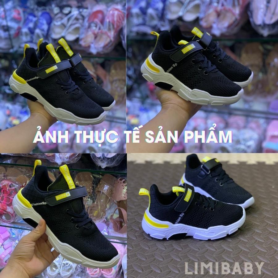 Giày thể thao màu đen cho bé trai 4 - 12 tuổi giày trẻ em phong cách khỏe khoắn năng động đế siêu nhẹ chống trơn GH44