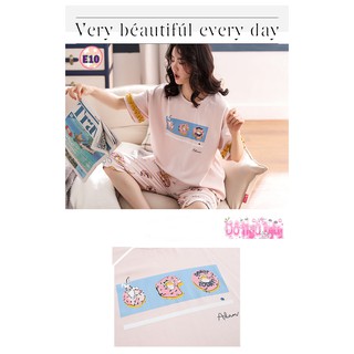 Bộ Pijama CộcTay Mã E10 (cotton Mềm Mịn)