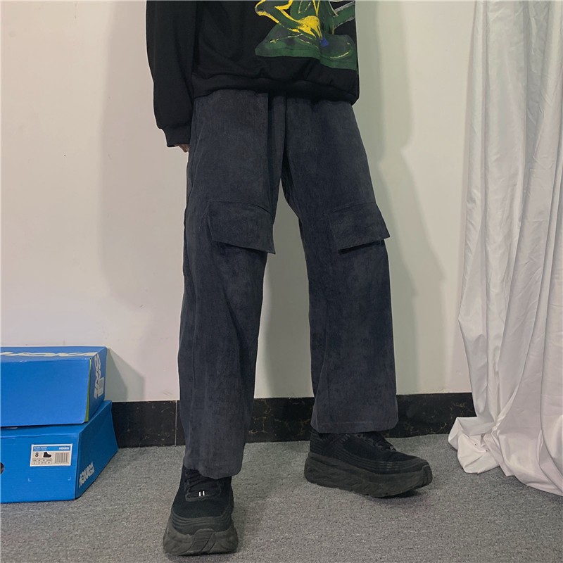 Quần Nhung Kẻ Ống Suông Rộng Thời Trang Cá Tính 22662