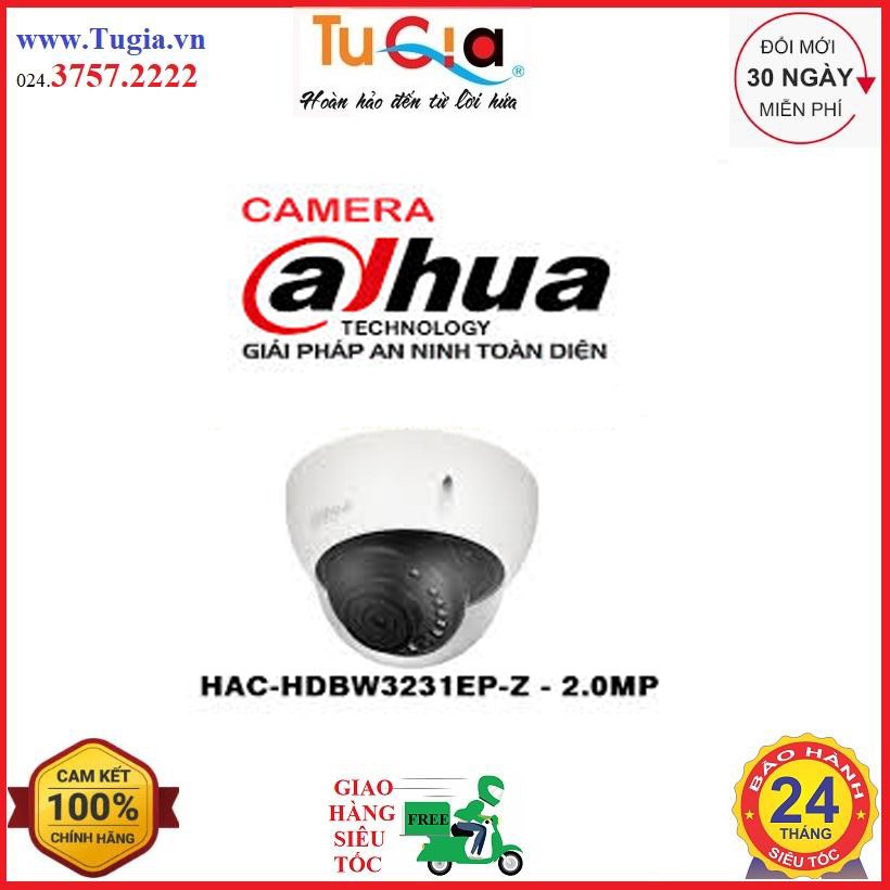 Camera Dome HDCVI hồng ngoại 2.0 Megapixel DAHUA HACHDBW3231EPZ Hàng chính hãng