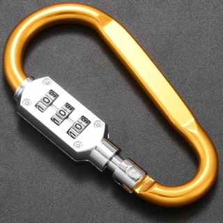 With Combination Padlock Number 3 Digits Padlock Carabiners Hook