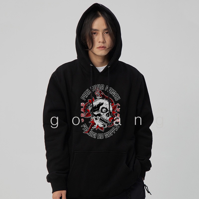 Áo hoodie Posion oversize Unisex phong cách Hàn Quốc