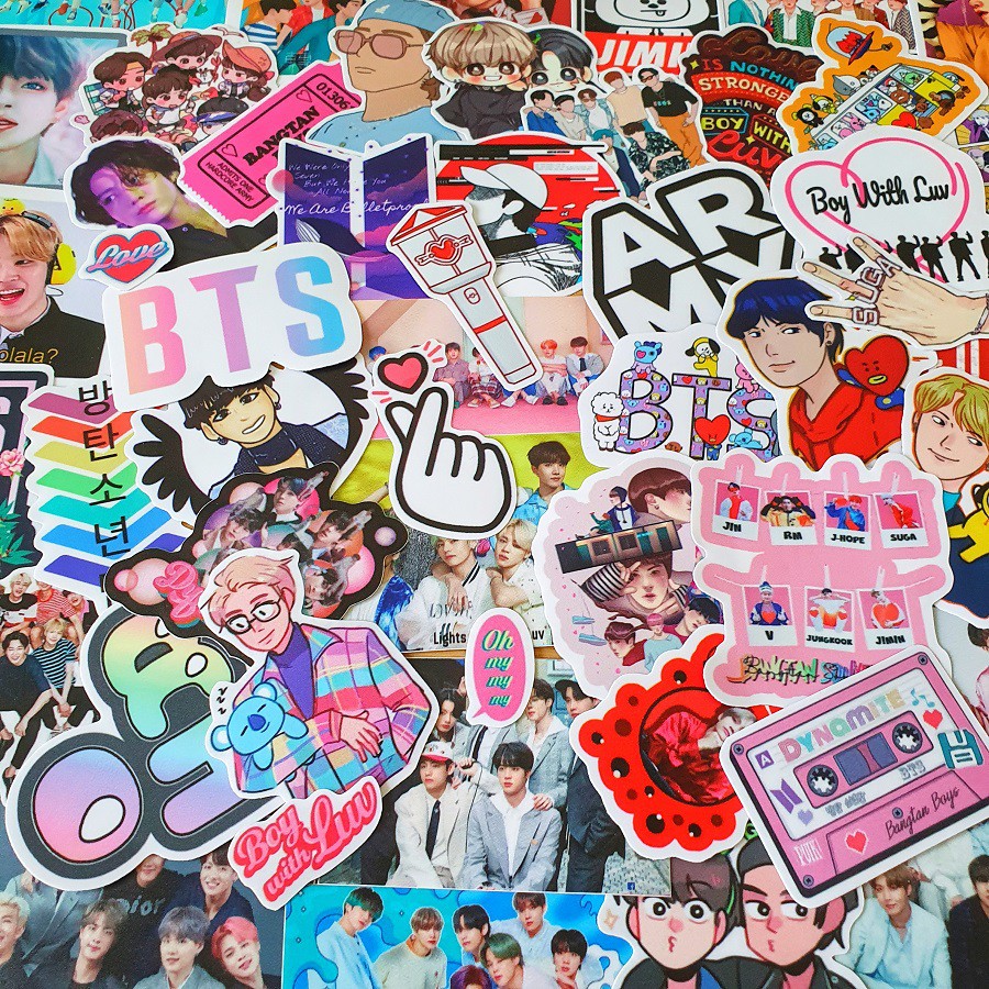 Set hình dán BTS Kpop sticker siêu hot sticker pvc chống nước cao cấp, không bay màu