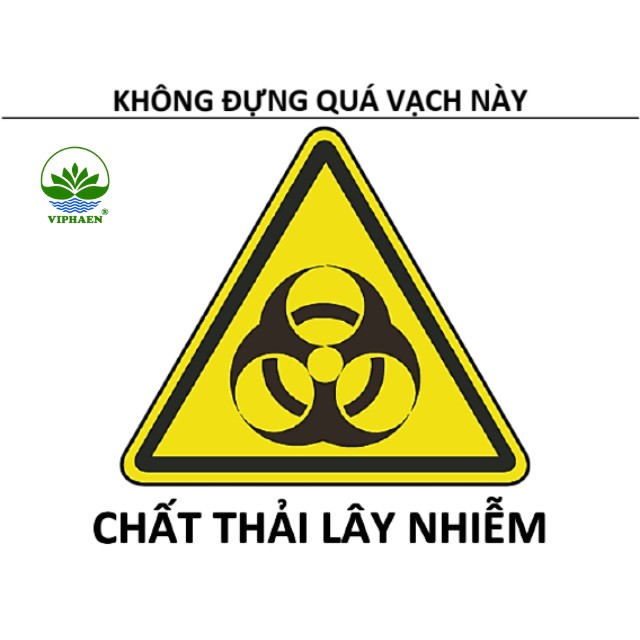 Nhãn phân loại rác theo quy định, biểu tượng cảnh báo, logo phân loại chất thải