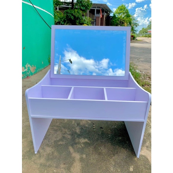 Bàn trang điểm ngồi bệt kèm gương màu trắng