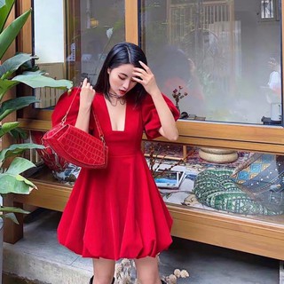 Bigsize Đầm nhung tay bí D548