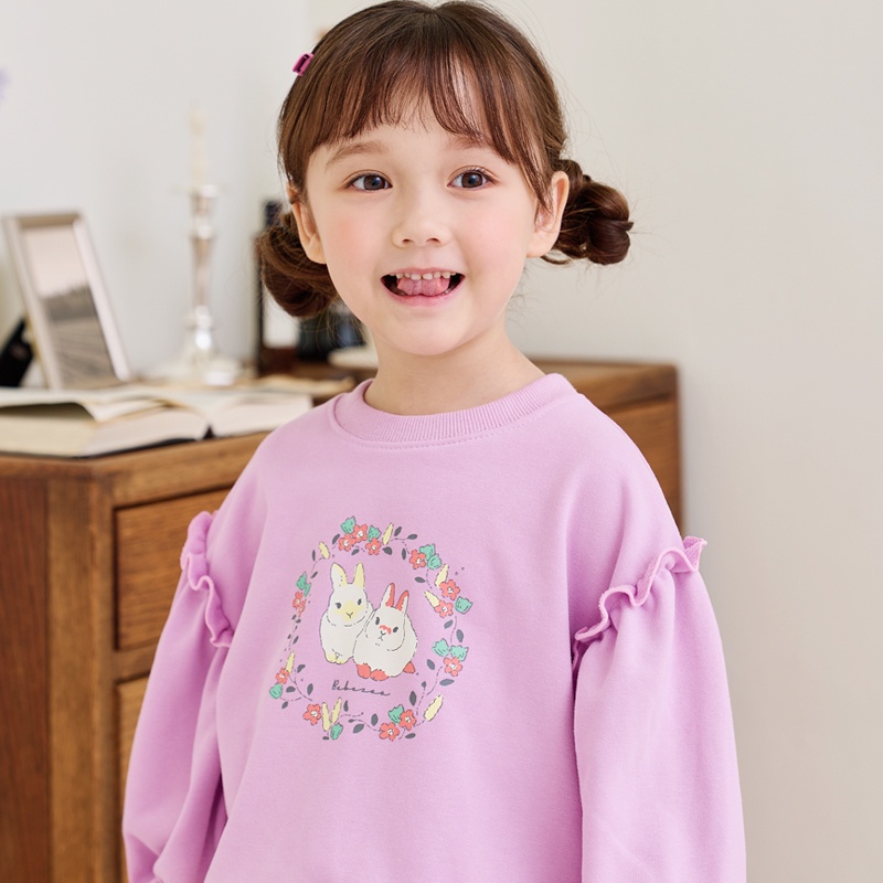 Áo nỉ da cá bèo vai Bebezoo cho bé gái BEB3TS107