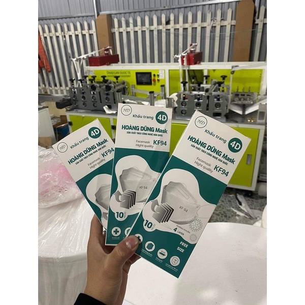 Khẩu Trang KF94 4D Mask Hoàng Dũng Kháng Khuẩn Chống Bụi Mịn Sét 50 Công Nghệ Hàn Quốc KT0750