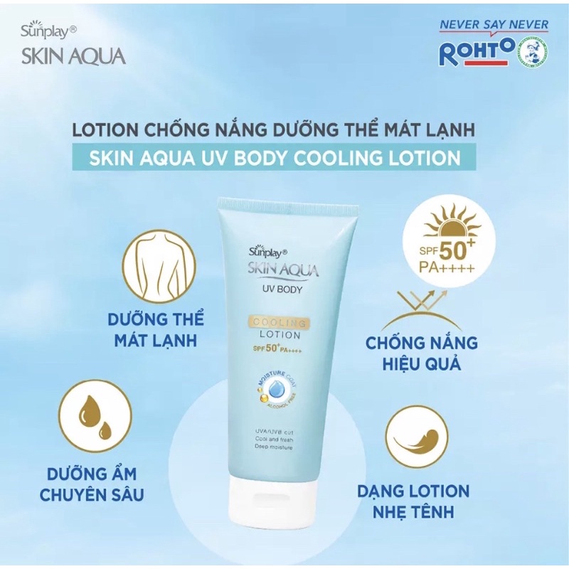 Kem chống nắng dưỡng thể mát lạnh Sunplay Skin Aqua UV Body Cooling Lotion SPF 50+ PA++++ (150g)