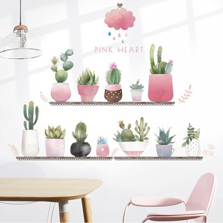 Decal dán tường Chậu cây hồng