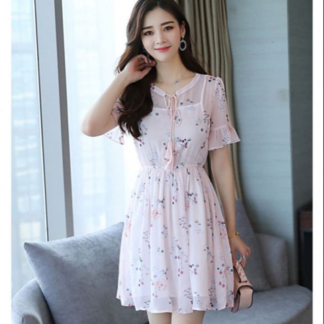 Đầm voan hoa mười giờ