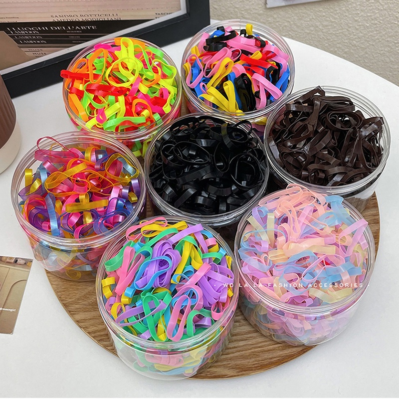 Dây Buộc Tóc Cao Su Màu Đen Cỡ Nhỏ Sử Dụng Một Lần Dành Cho Bạn Nữ