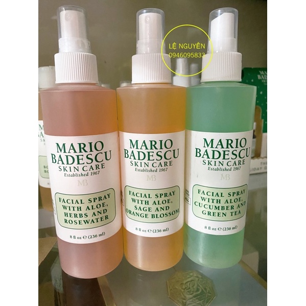 xịt khoáng dưỡng ẩm mario badescu