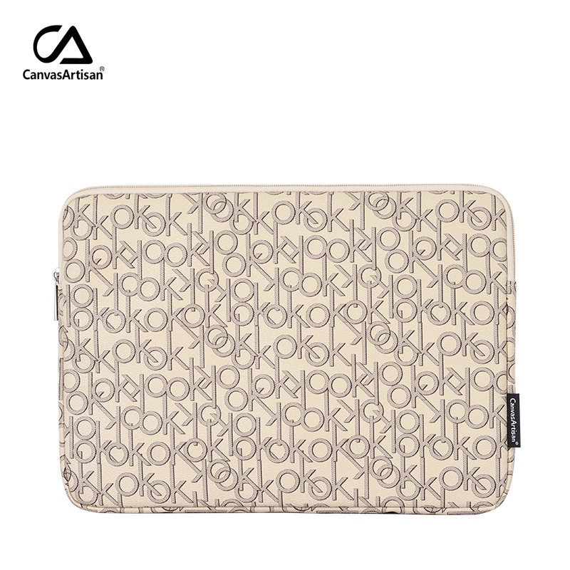 Túi đựng máy tính bảng bằng vải canvas mỏng chống thấm nước in chữ OK cho Macbook Air Pro 11/12/13/14/15 inch