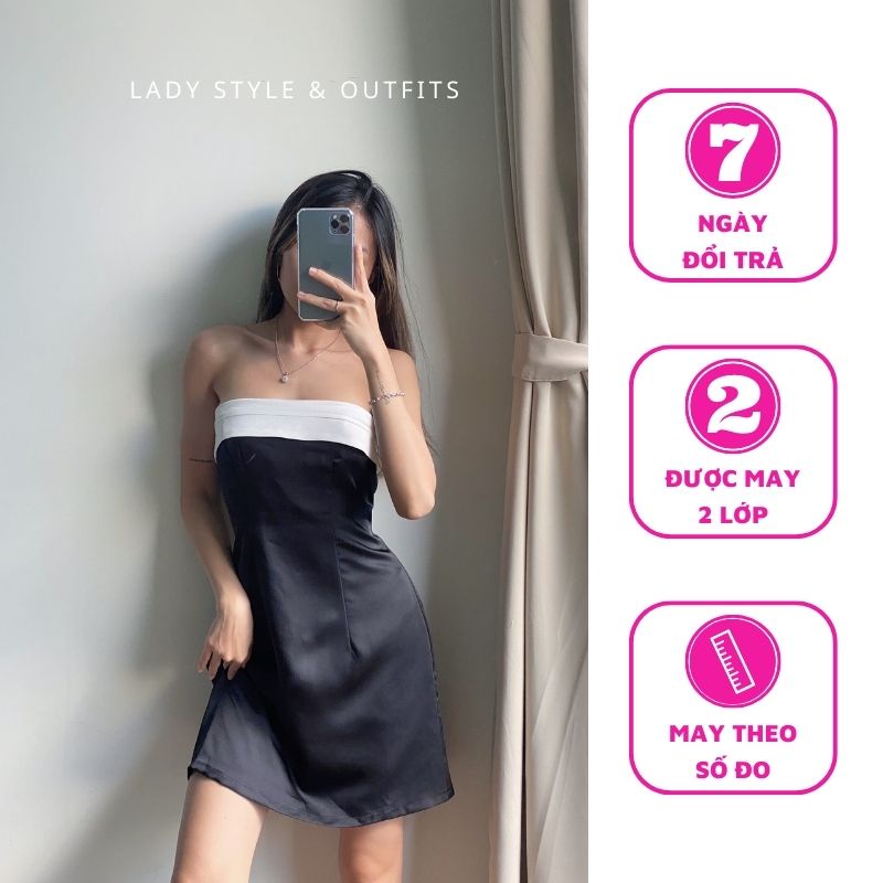 Đầm Lụa Ống Ôm Body Dáng Ngắn Được May Hai Lớp Dày Dặn LADY STYLE & OUTFITS