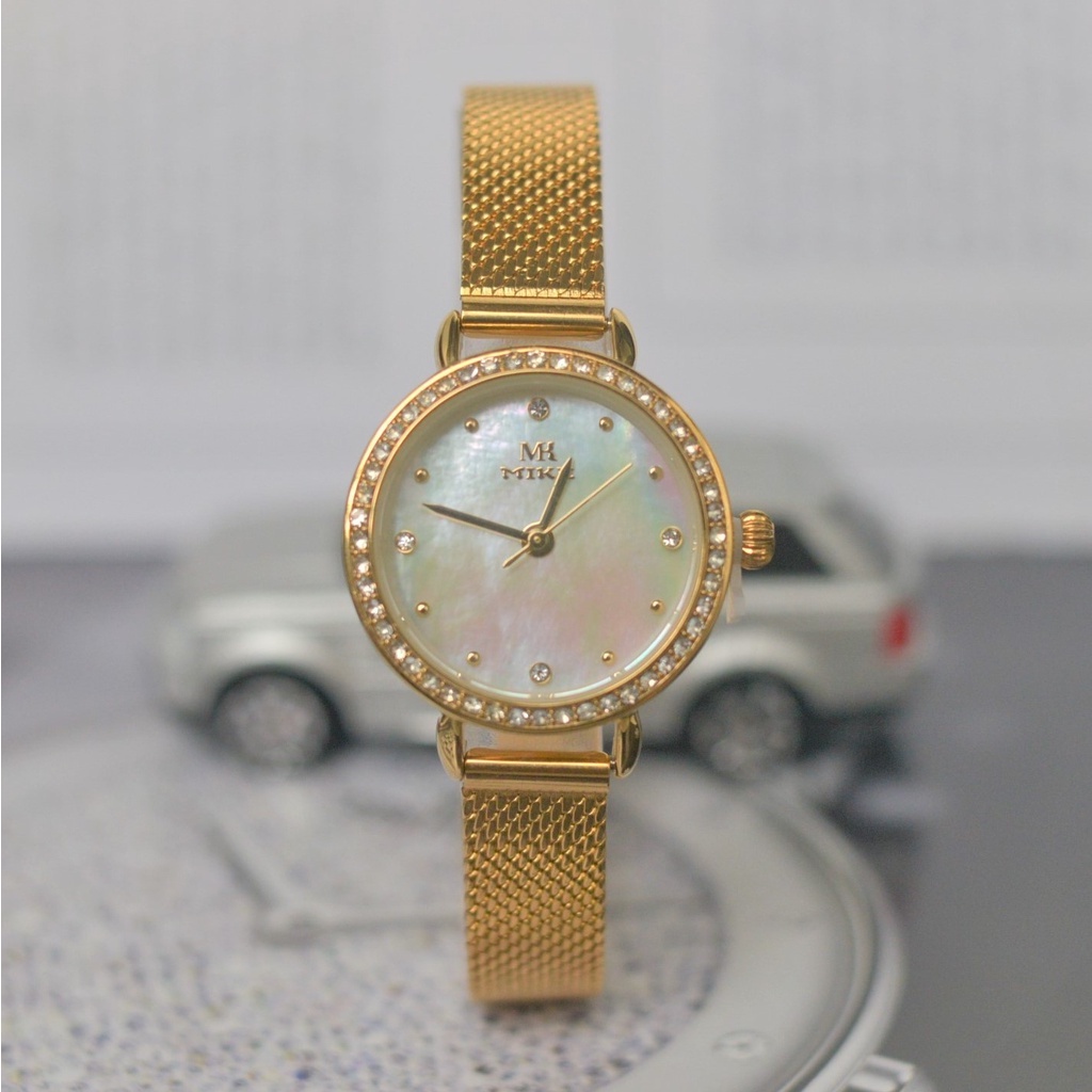 Đồng hồ nữ dây kim loại Mike 8401L mặt tròn chính hãng, chống nước bảo hành 12 tháng