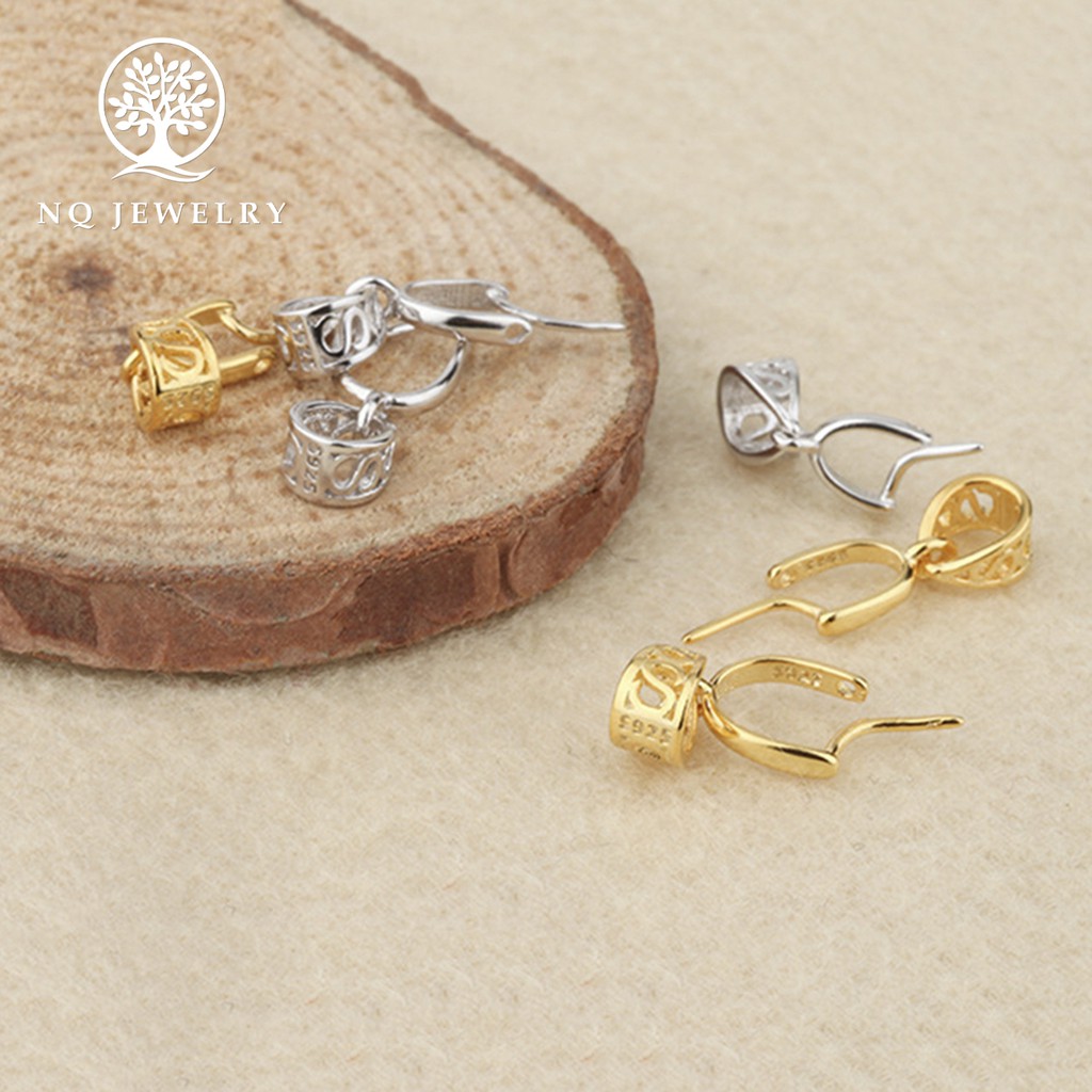 Charm bạc khóa - Khoen bạc móc mặt - NQ Jewelry