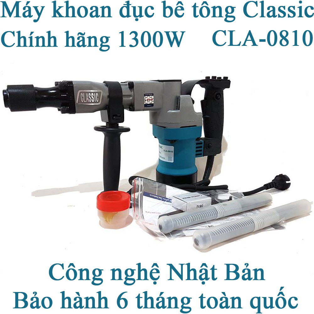 Máy khoan đục bê tông cầm tay Classic 0810 chính hãng - Khoan phá tường, nền nhà, đường nhựa, bê tông, đá