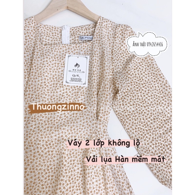 Váy hoa nhí Ulzzang dáng dài thắt nơ eo phong cách Hàn Quốc Đầm hoa vintage đẹp nhẹ nhàng | BigBuy360 - bigbuy360.vn