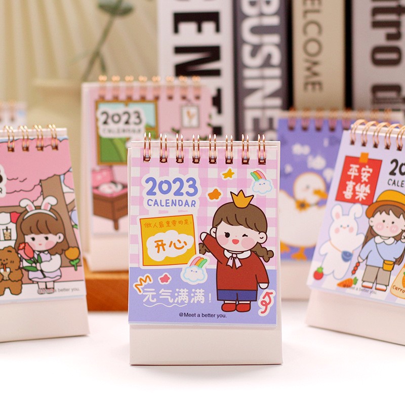 Lịch để bàn năm 2023 hình cô gái dễ thương