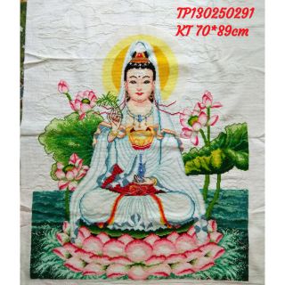 THÀNH PHẨM Tranh thêu chữ thập mẹ quan âm Ailuo