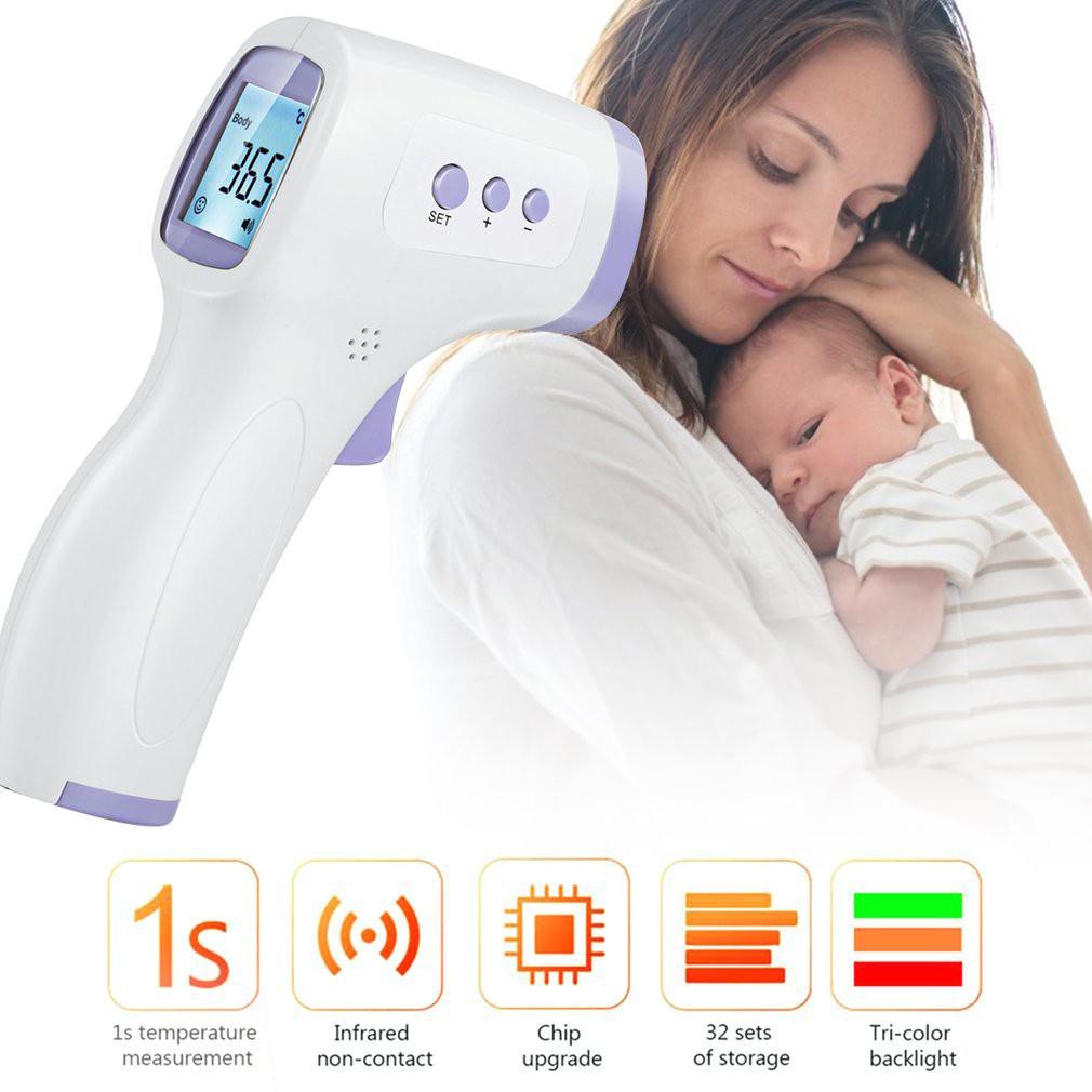Nhiệt kế điện tử đo trán, nhiệt độ sữa, nước bằng tia hồng ngoại,ba sản phẩm mô hình